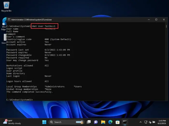 How To View All User Accounts On Windows 11 7 View details of specific user account using Command Prompt