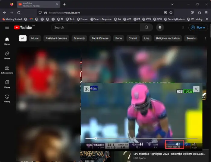 Download Mozilla Firefox 116, 115.1 ESR, 102.14 ESR With Improved Picture-in-Picture & Direct Paste Options 6 Volume control in Picture in Picture