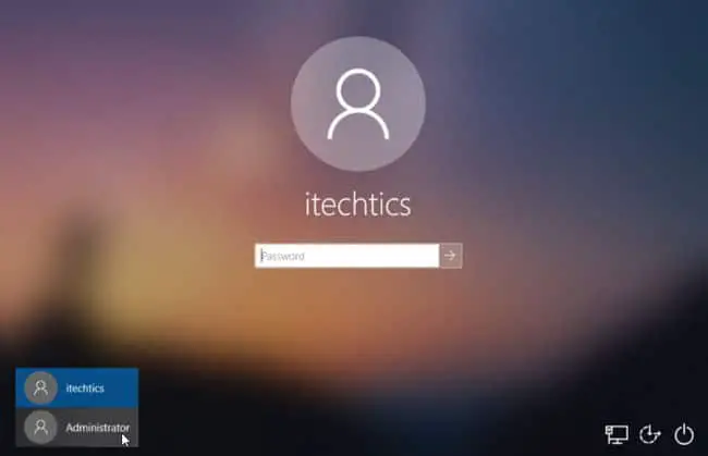 Enable, Disable Or Delete Built-In Administrator Account In Windows 10 6 Windows 10 logon screen