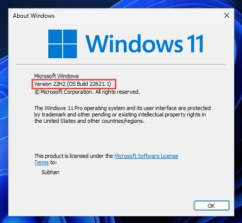 Windows 11 22H2 Available In Release Preview Channel; Prepped For Public Release 4 Windows 11 22H2 Build 22621 Installed