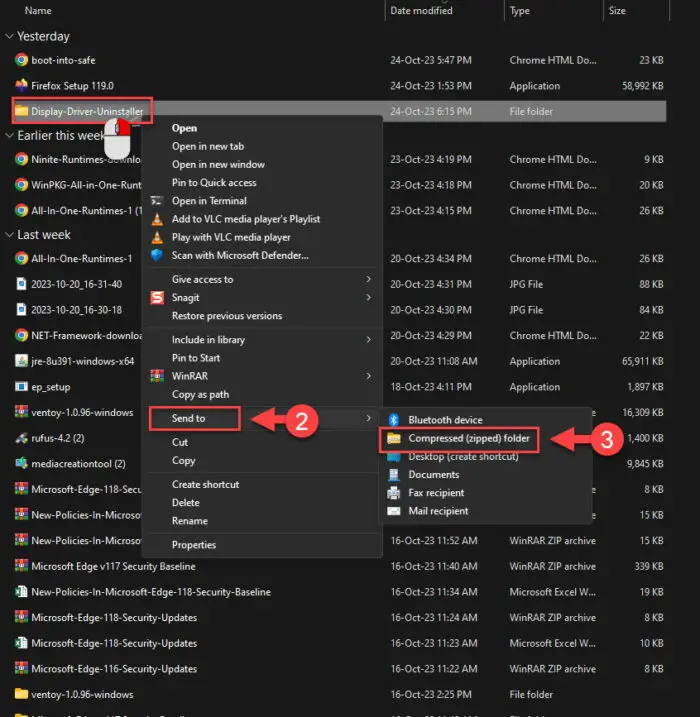 Zip folder with File Explorer