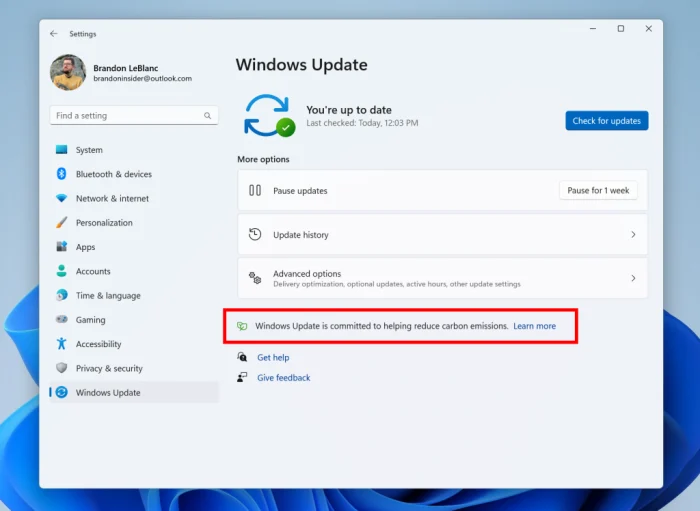 Windows 11 Build 22567 Brings Smart App Control, Focuses On Renewable Energy 1 windowsUpdate